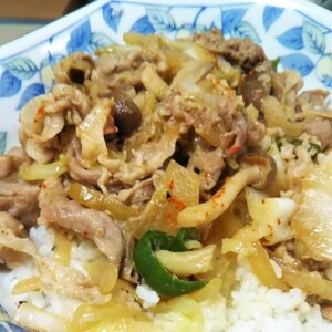 簡単！野菜と豚肉の丼★